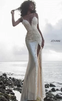 Jovani 1012 High Slit Sequin Dress -Fashion Gown 1012 bi 05