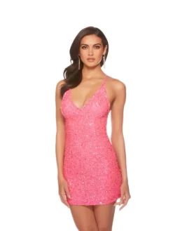 Alyce Paris 84001 Criss Cross Back Sequin Dress -Fashion Gown 84001 03