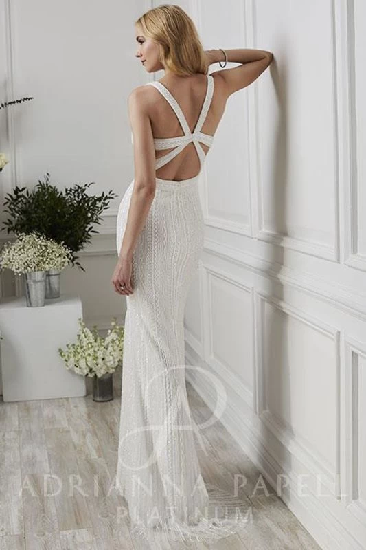 Adrianna Papell 40191 Strappy Back Bridal Dress 2 Adrianna Papell 40191 Strappy Back Bridal Dress - Image 2