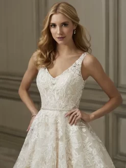 Adrianna Papell Ember V-Neckline Wedding Gown -Fashion Gown adrianna papell ember v neckline wedding gown 03.466