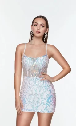 Alyce Paris 4534 Sheer Bodice Lace-Up Back Dress -Fashion Gown alyce paris 4534 sheer bodice lace up back dress 06.1017