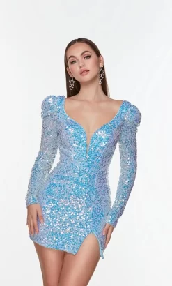 Alyce Paris 4540 V-Back Long Sleeve Dress -Fashion Gown alyce paris 4540 v back long sleeve dress 03.1017