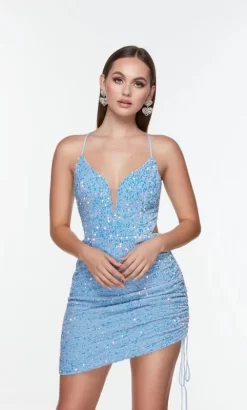 Alyce Paris 4598 Drawstring Skirt Exposed Back Dress