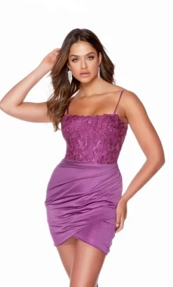 Alyce Paris 4720 Embroidered Bodice Tulip Skirt Dress