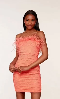 Alyce Paris 4728 Feather Neckline Strapless Dress -Fashion Gown alyhc s23 4728 08