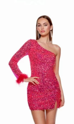 Alyce Paris 4752 One Sleeve Sequin Dress -Fashion Gown alyhc s23 4752 03