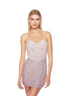 Alyce Paris 84008 Light Orchid-Diamond White Homecoming Dress
