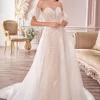 Andrea And Leo A1014C Willow Detachable Sleeves Sparkly Wedding Dress