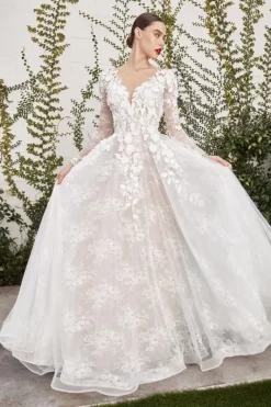 Andrea And Leo A1067WC Yvaine Long Sleeve V-Back Wedding Dress 3 Andrea And Leo A1067WC Yvaine Long Sleeve V-Back Wedding Dress -Fashion Gown andrea and leo a1067wc wedding dress 02.1080