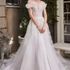 Andrea And Leo A1090 Elois Ruffle Neckline Embroidered Wedding Dress