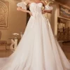 Andrea And Leo A1103W Noella Detached Sleeve Corset Top Wedding Dress