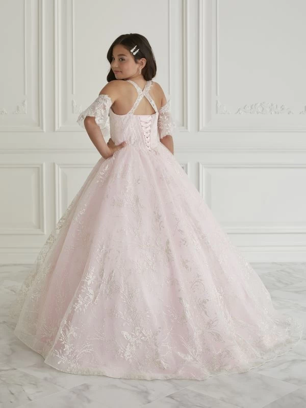 Tiffany Princess 13659 Sweetheart Neck Flutter Sleeve Mini Pageant Gown 2 Tiffany Princess 13659 Sweetheart Neck Flutter Sleeve Mini Pageant Gown - Image 2