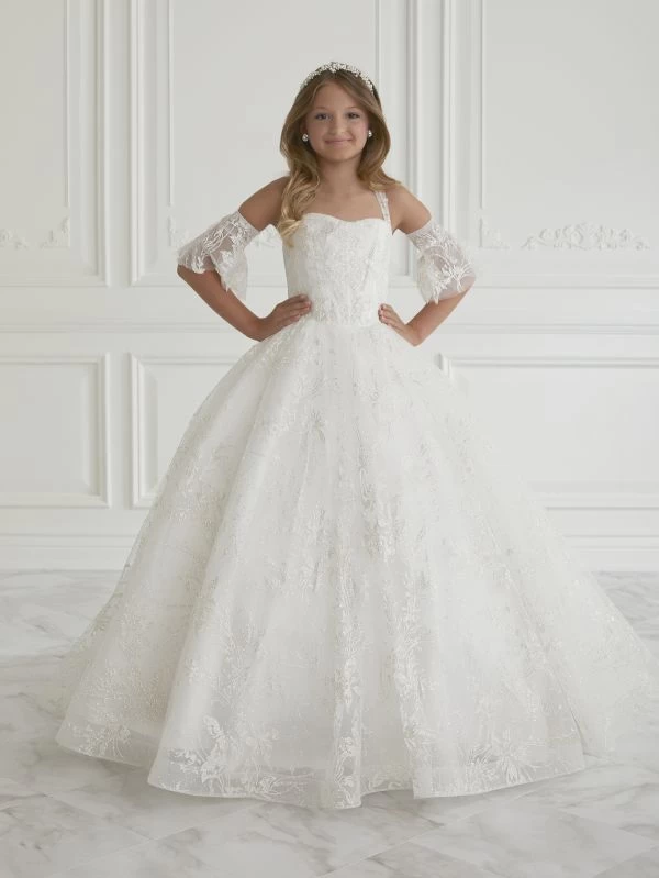 Tiffany Princess 13659 Sweetheart Neck Flutter Sleeve Mini Pageant Gown 3 Tiffany Princess 13659 Sweetheart Neck Flutter Sleeve Mini Pageant Gown - Image 3