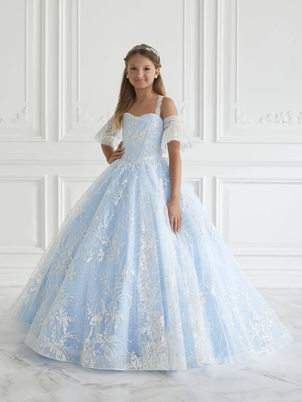 Tiffany Princess 13659 Sweetheart Neck Flutter Sleeve Mini Pageant Gown 4 Tiffany Princess 13659 Sweetheart Neck Flutter Sleeve Mini Pageant Gown - Image 4