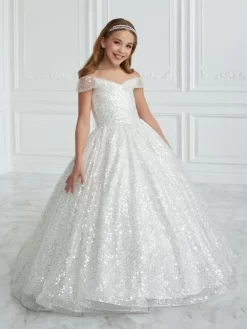 Tiffany Princess 13679 Portrait Neckline Sequin Mini Pageant Gown 6 Tiffany Princess 13679 Portrait Neckline Sequin Mini Pageant Gown -Fashion Gown christina wu 13679 portrait neckline sequin mini pageant gown 03.1021