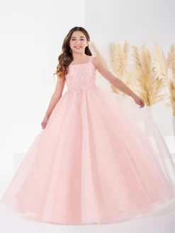 Tiffany Princess 13686 Cutout Back Lace Bodice Little Girl Pageant Gown