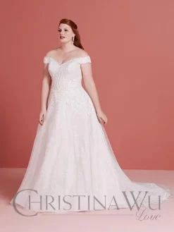 Christina Wu 29372 Off The Shoulder Plus Size Bridal Gown