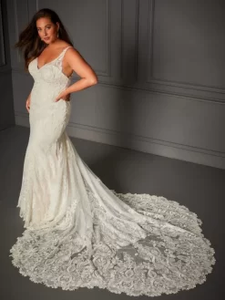 Christina Wu 29380 Petal Train Plus Size Wedding Gown