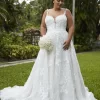 Christina Wu 29404 Strappy Back Floral Lace Plus Size Bridal Gown