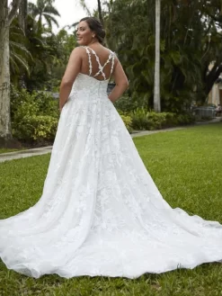Christina Wu 29404 Strappy Back Floral Lace Plus Size Bridal Gown -Fashion Gown christina wu 29404 strappy back floral lace plus size bridal gown 03.925