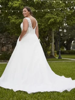 Christina Wu 29407 Button Back V-Neck Plus Size Wedding Dress -Fashion Gown christina wu 29407 button back v neck plus size wedding dress 03.925