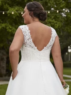 Christina Wu 29407 Button Back V-Neck Plus Size Wedding Dress -Fashion Gown christina wu 29407 button back v neck plus size wedding dress 04.925