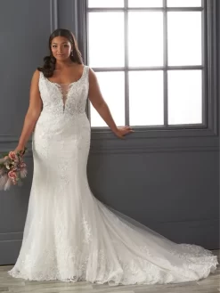 Christina Wu 29411 Square Back Plunging Neck Plus Size Wedding Dress