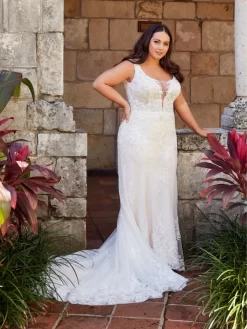 Christina Wu 29411 Square Back Plunging Neck Plus Size Wedding Dress -Fashion Gown christina wu 29411 square back plunging neck plus size wedding dress 04.1020