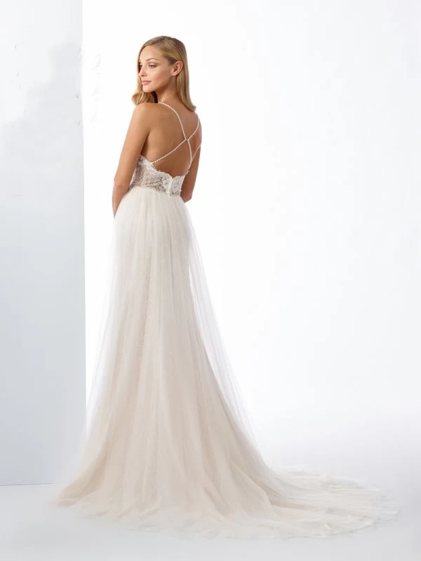 Enchanting By Mon Cheri 119118 Cross Back Destination Bridal Dress 3 Enchanting By Mon Cheri 119118 Cross Back Destination Bridal Dress - Image 3