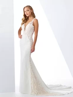 Enchanting By Mon Cheri 119125 Plunging Neck Casual Bridal Gown