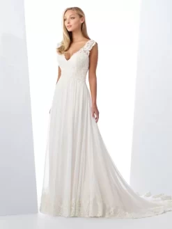 Enchanting By Mon Cheri 119126 Cap Sleeve Casual Bridal Gown