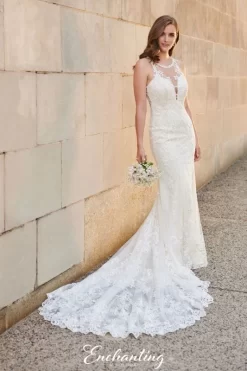 Enchanting By Mon Cheri 120164 Cutout Back Wedding Gown
