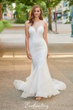 Enchanting By Mon Cheri 120165 Illusion Back Wedding Gown