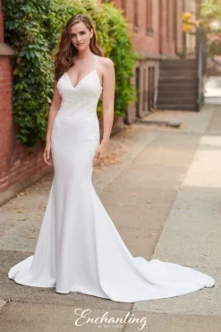 Enchanting By Mon Cheri 120168 Illusion Back Bridal Dress