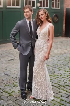 Enchanting By Mon Cheri 120173 Detachable Train Wedding Dress