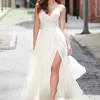 Enchanting By Mon Cheri 120175 High Slit Wedding Dress