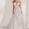 Enchanting By Mon Cheri 122181 Corset Bodice Ruffle Sleeve Bridal Gown