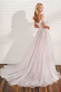 Enchanting By Mon Cheri 122181 Corset Bodice Ruffle Sleeve Bridal Gown -Fashion Gown enchanting by mon cheri 122181 corset bodice ruffle sleeve bridal gown 02.930