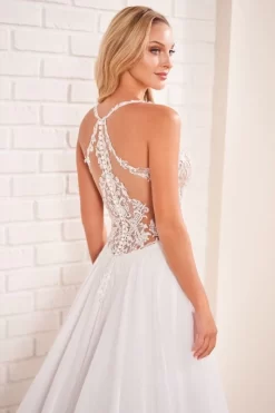 Enchanting By Mon Cheri 221156 Lace Bodice Long Train Wedding Gown -Fashion Gown enchanting by mon cheri 221156 lace bodice long train wedding gown 04.881