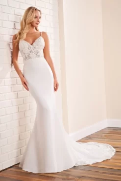 Enchanting By Mon Cheri 221163 Spaghetti Strap Wedding Dress