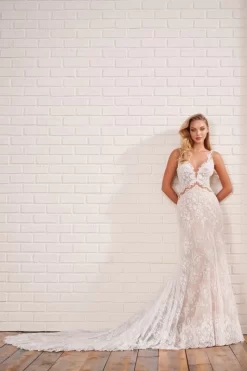 Enchanting By Mon Cheri 221164 Illusion Neckline Lace Wedding Dress