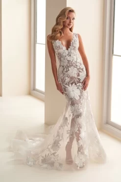Enchanting By Mon Cheri E2500 Embroidered Illusion Wedding Dress
