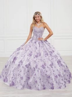 House Of Wu 26974 Strapless Floral Quinceanera Dress