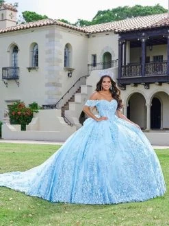House Of Wu 26072 Removable Sleeve Lace-Up Back Quinceanera Dress