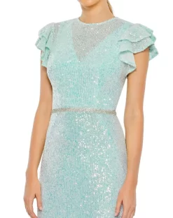 Ieena For Mac Duggal 26942 Ruffle Sleeve Sequin Dress -Fashion Gown ieena for mac duggal 26942 ruffle sleeve sequin dress 02.971