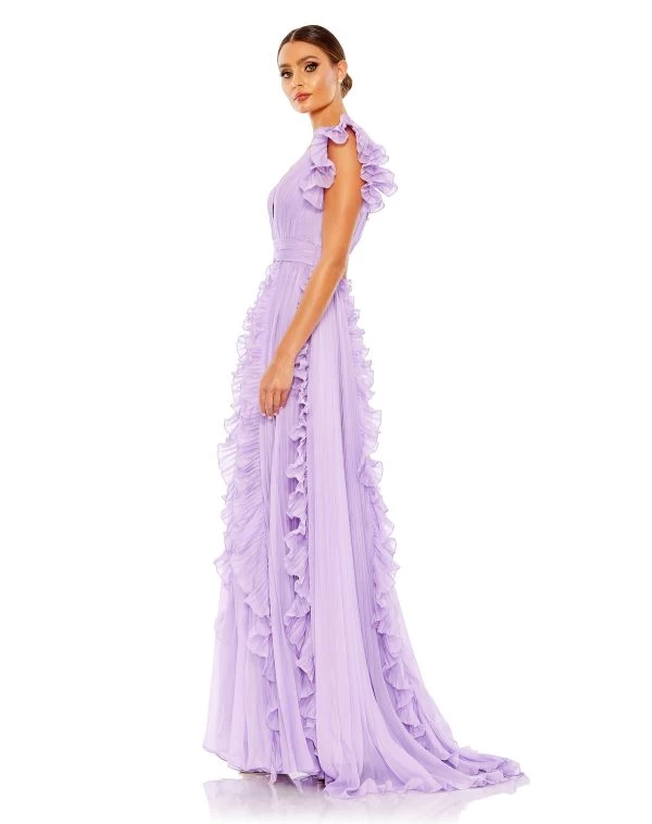 Ieena For Mac Duggal 49539 Plunging Neck Ruffle Skirt Dress 4 Ieena For Mac Duggal 49539 Plunging Neck Ruffle Skirt Dress - Image 4