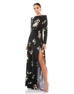 Ieena For Mac Duggal 55622 Long Sleeve Floral Dress