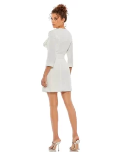 Ieena For Mac Duggal 55692 Three Quarter Sleeve Ruffle Neck Dress -Fashion Gown ieena for mac duggal 55692 three quarter sleeve ruffle neck dress 10.968