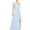 Ieena For Mac Duggal 55849 Tiered Skirt One Shoulder Dress