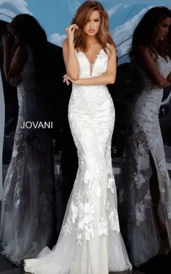 Jovani 02444 Plunging Neckline Floral Dress -Fashion Gown jovani 02444 dress 03.731